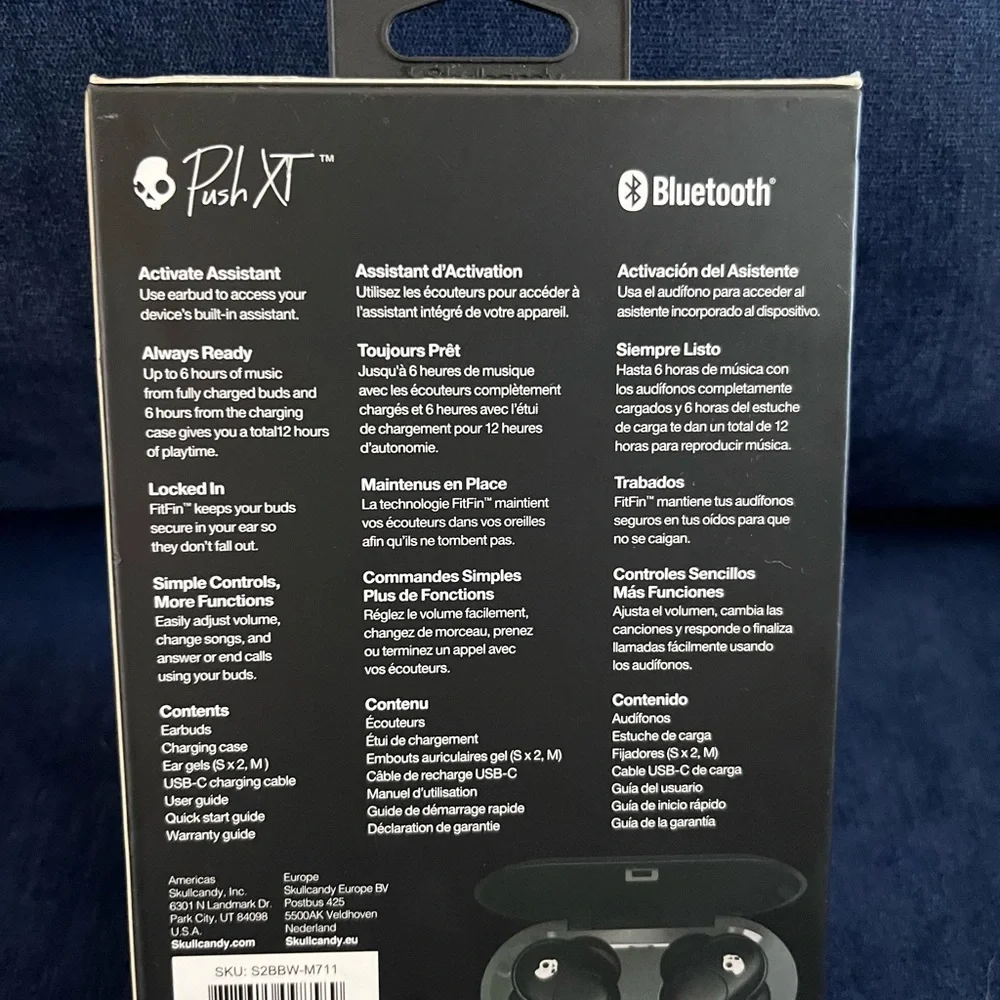 Skullcandy Push XT Wireless Earbuds - Black